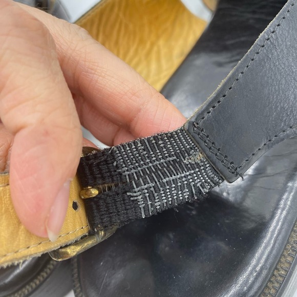 Bally Vintage Men's Black Baronio Leather Slingback Fishman Sandals Size 12 - Picture 9 of 11